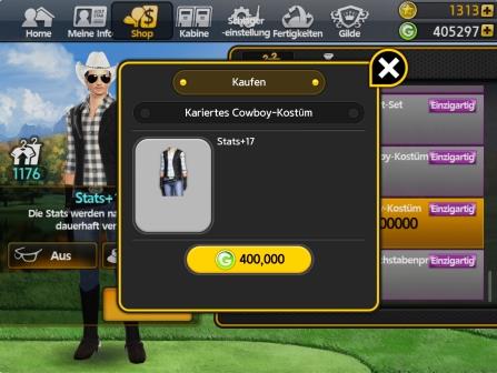 Golf Star Kauf des karierten Cowboy-Kostüms Golf Star Kauf des karierten Cowboy-Kostüms
