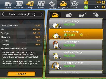 Golf Star Fertigkeit Fade-Schlag Golf Star Fertigkeit Fade-Schlag