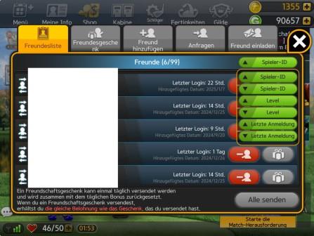 Golf Star Freundesliste sortieren Golf Star Freundesliste sortieren