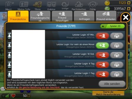 Golf Star Freundesliste Golf Star Freundesliste
