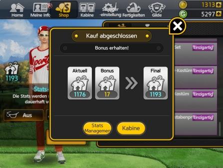 Golf Star Kostüm-Kauf abgeschlossen Golf Star Kostüm-Kauf abgeschlossen