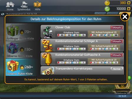 Golf Star Missionen Missionskarriere Goldene Ruhm-Kiste